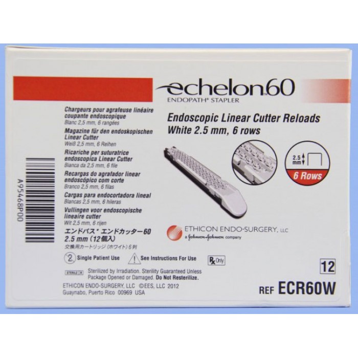 Ethicon ECR60W - ECHELON 60 RELOADS: 2.5MM, 6 ROW WHITE