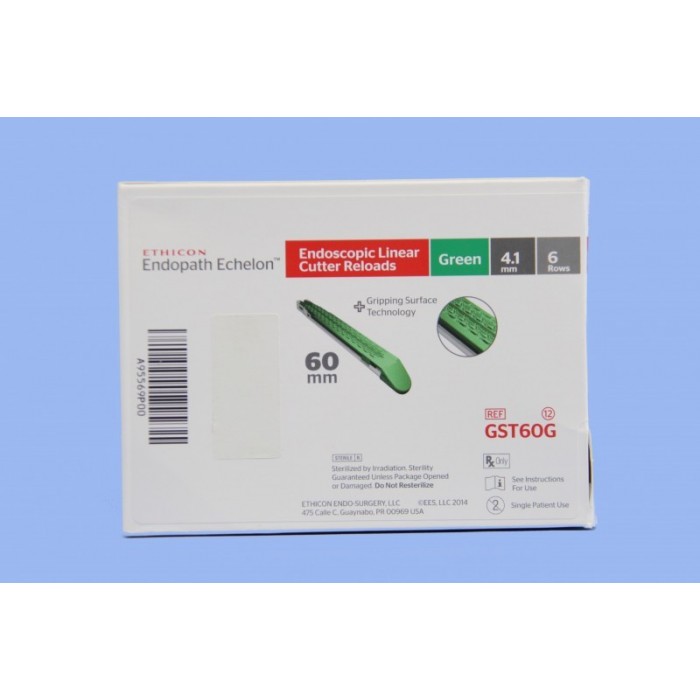 ETHICON  GST60G ECHELON FLEX GST Green Reload, 60mm, 6 Row. MFID: GST60G